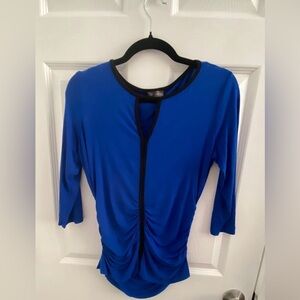 Vince Camuto Royal Blue Blouse with Black Trim